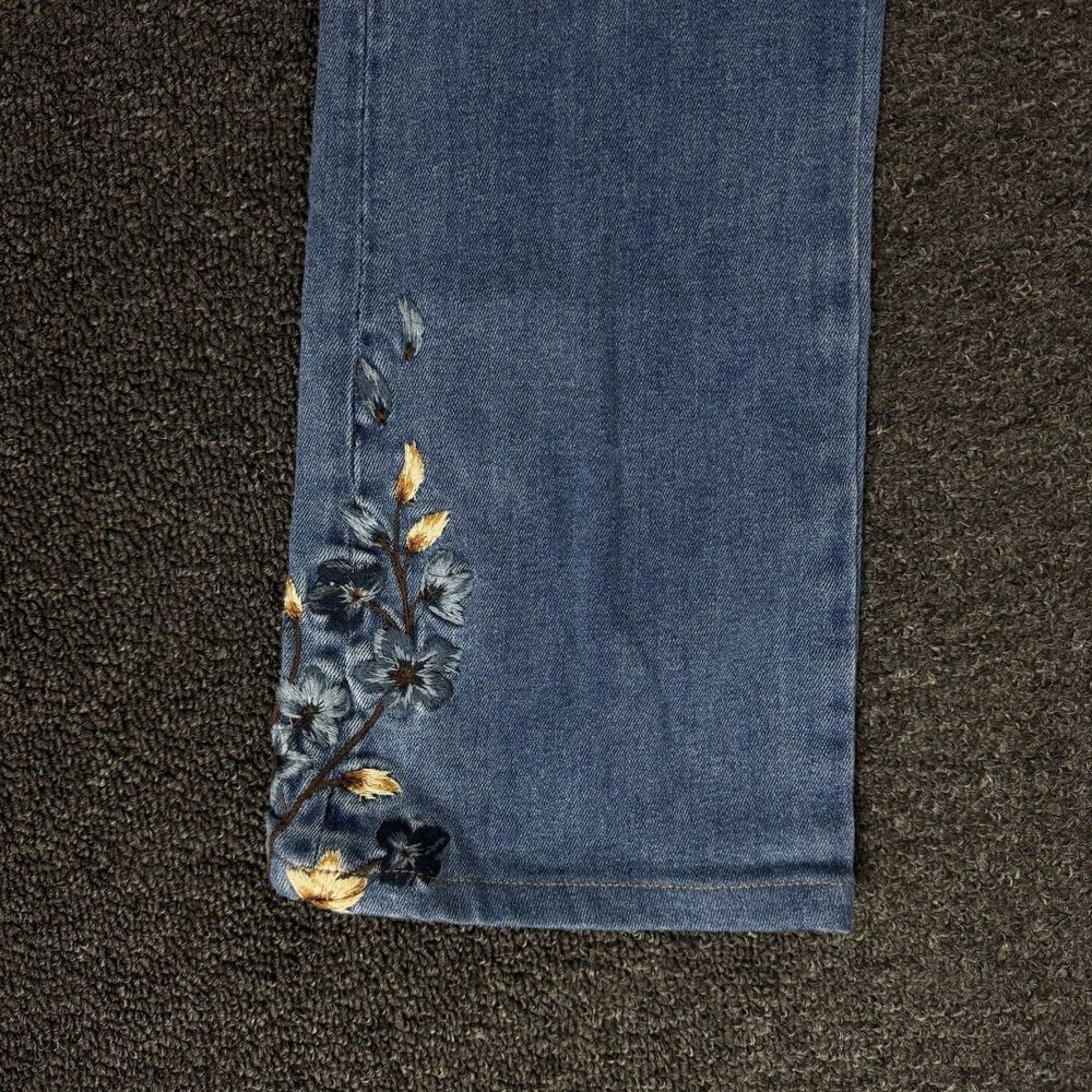 Driftwood Kelly Floral Embroidered Jeans Womens 27 X 33 Blue Bootcut Hippie Boho - Picture 10 of 11